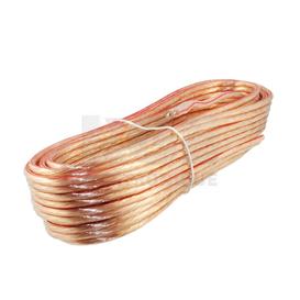Fil pour haut-parleur transparent polarisé (ligne rouge) 12AWG 25 pieds