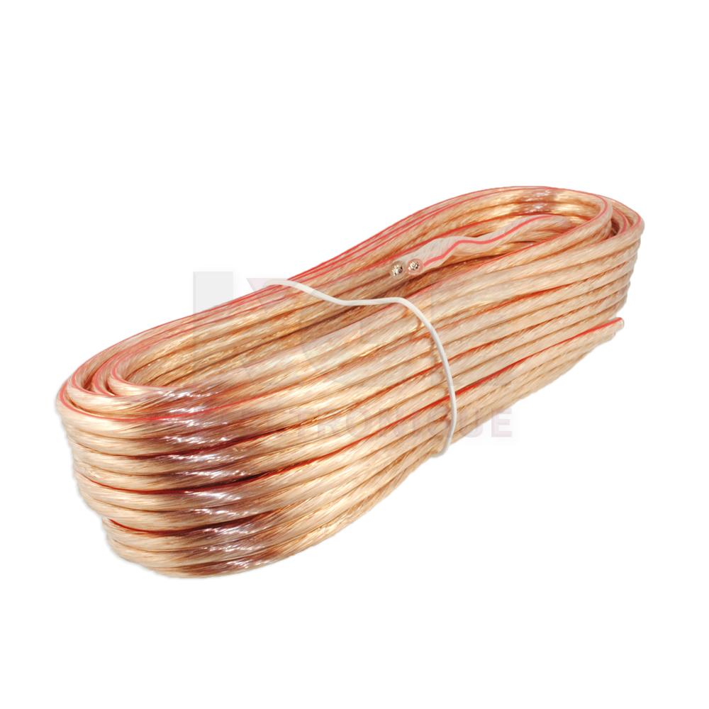 Clear Speaker wire Polarized (red line) 12AWG 25ft