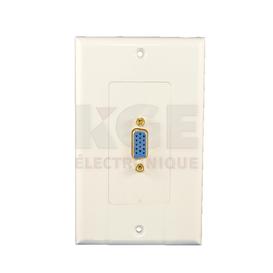 Single VGA female to female wall plate - white