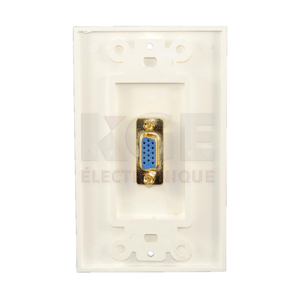 Single VGA female to female wall plate - white