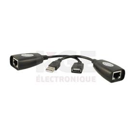 USB Line RJ45 Extender - Black