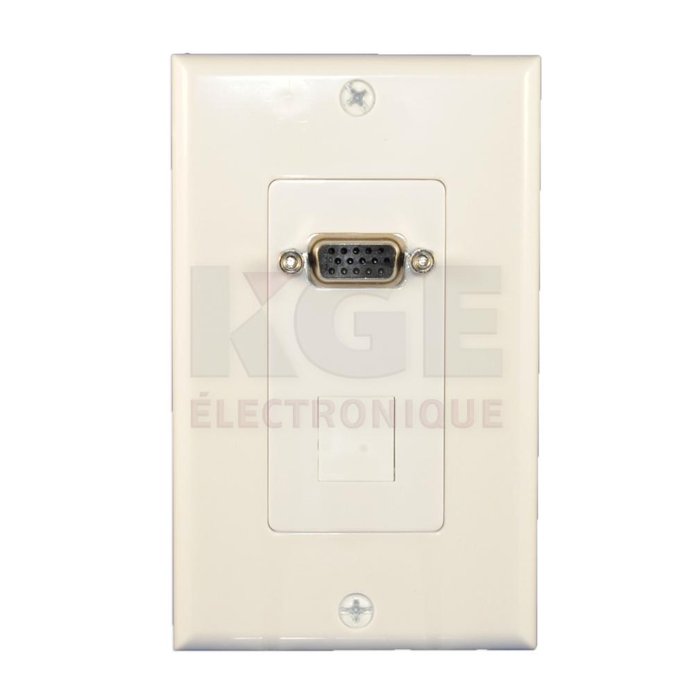1 port VGA wall plate with 1 keystone cover hole Decora