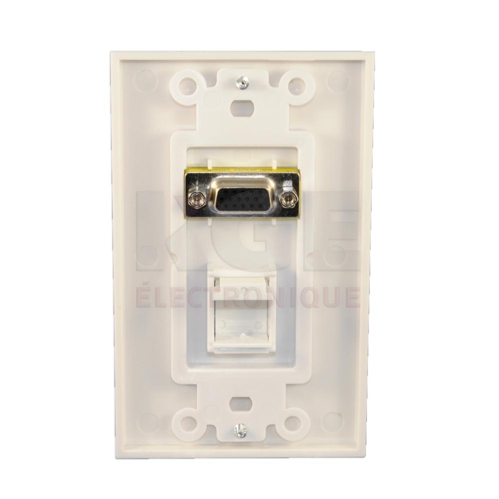 1 port VGA wall plate with 1 keystone cover hole Decora