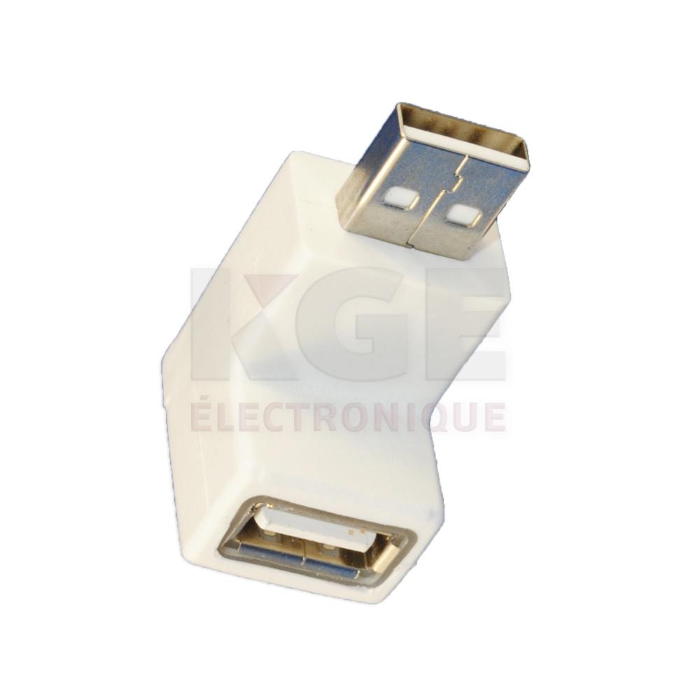 USB 2.0 male to female 90 degrees adaptor