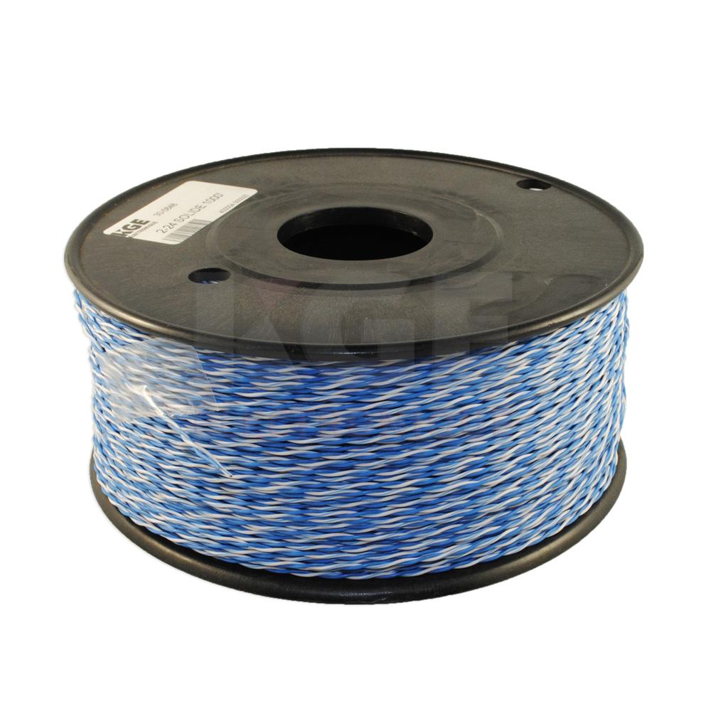 305m (1000ft) 1 pair cross-connect bulk solid cable 24 awg (Blue/White)