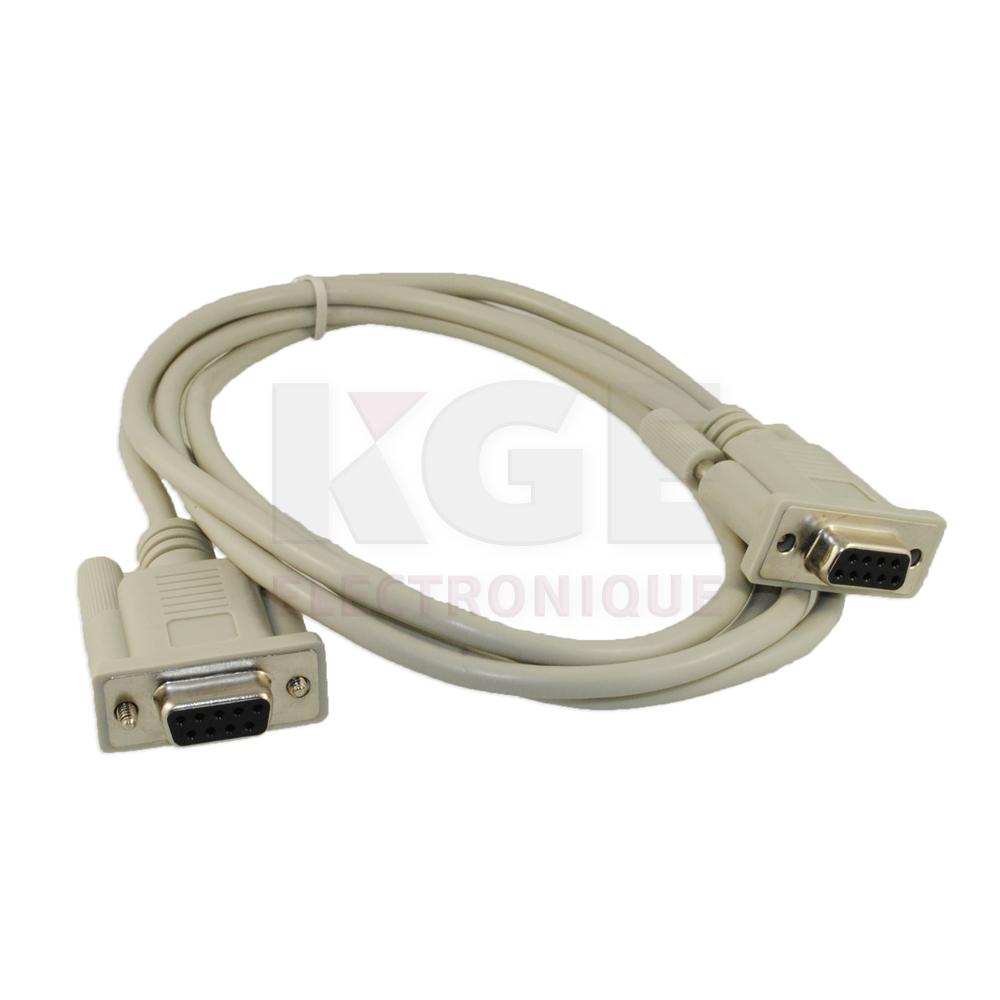 Câble DB9 Null Modem femelle à femelle - 10 pieds