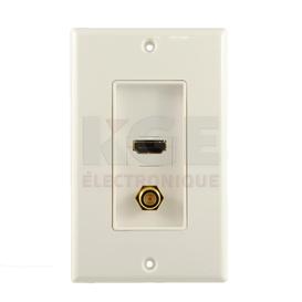 HDMI Wall Plate Coax Combo - White