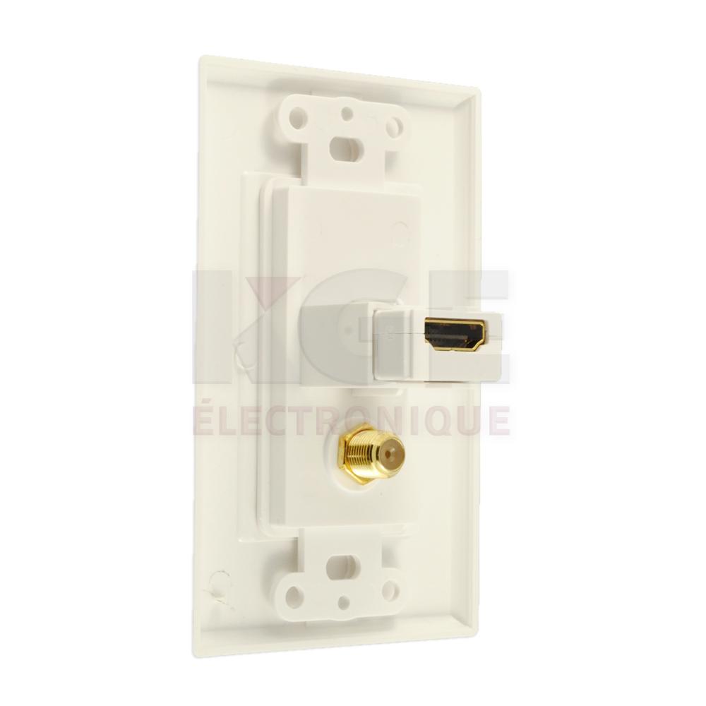 HDMI Wall Plate Coax Combo - White