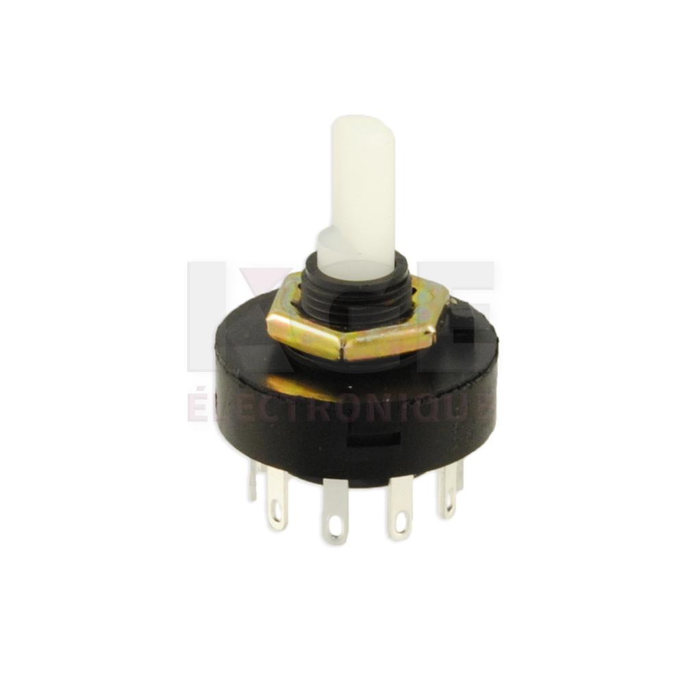 Rotary slide switch double pole 4 positions 125VAC 5A