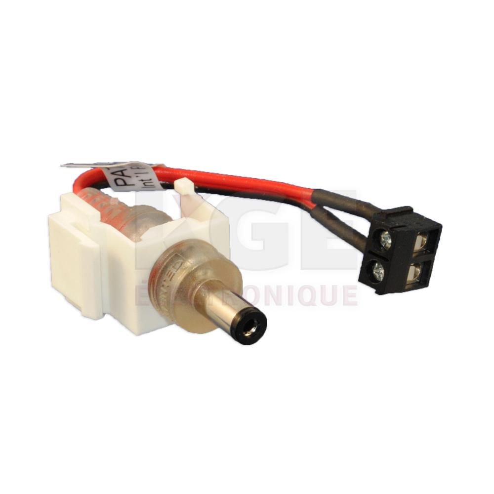 Prise DC Illuminée DEL pour Bloc Terminal, avec Fil de 2.5'