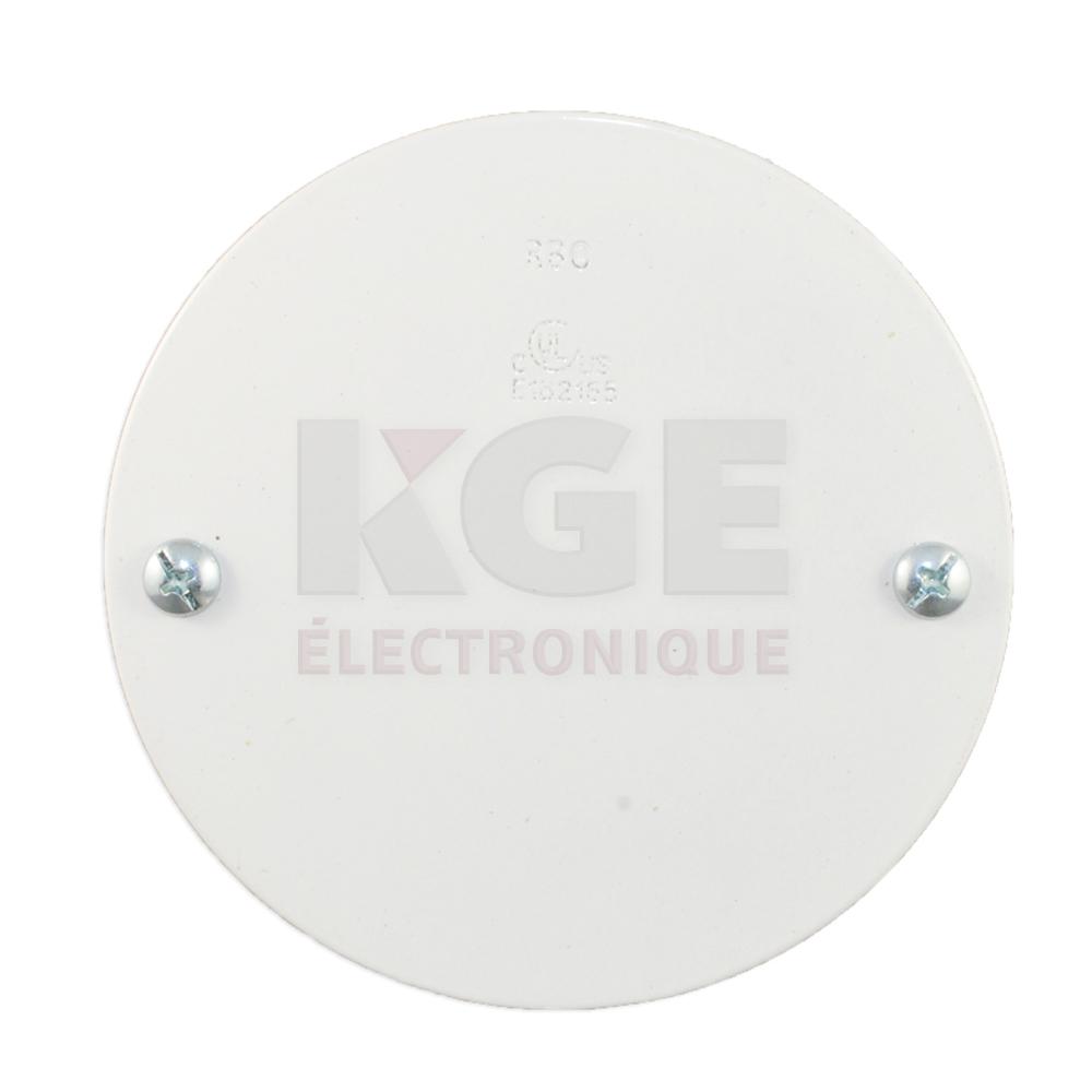 RBC 4-1/4" round wall plate white blank cover