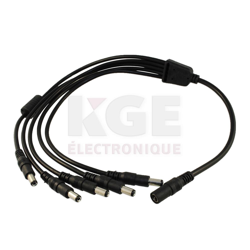 Fil d'Alimentation DC Séparateur 1 à 5 prises 2.1mm