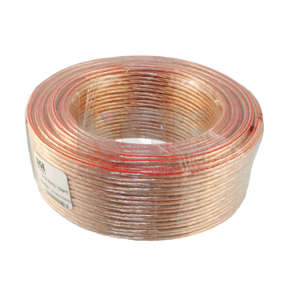 Fil à haut-parleur polarisé (ligne rouge) 2 x 16awg CCA 100 pieds