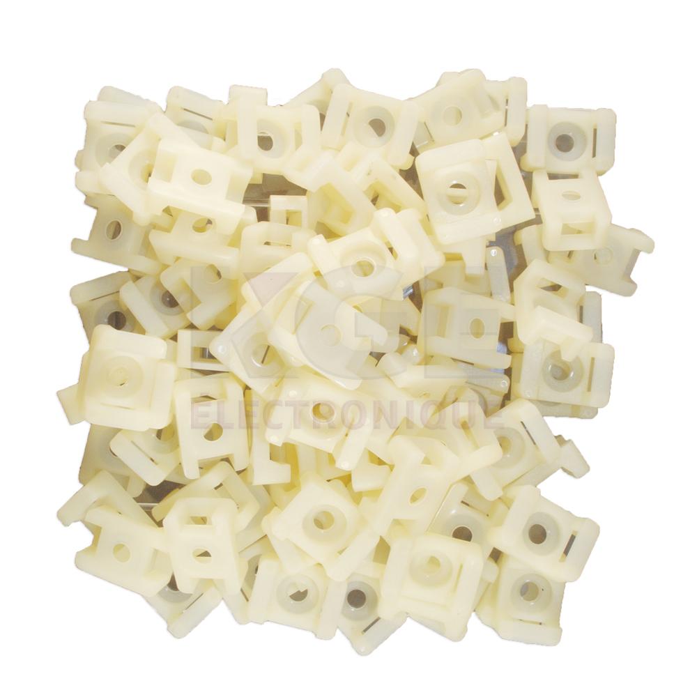 Cable tie mounts (screw type) 0.188" mounting hole 100 pack