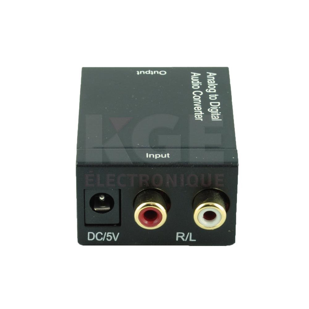 Convertisseur Audio RCA G/D à Coaxial Digital ou Toslink