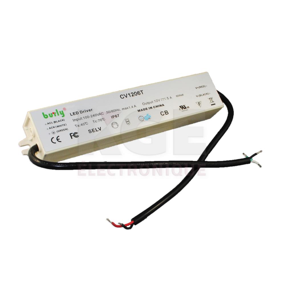 12VDC 60W LED driver