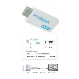 Convertisseur adaptateur vidéo Wii à HDMI HD 1080p 720P avec sortie audio de 3.5mm