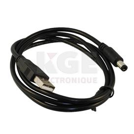 Adaptateur USB vers fiche DC mâle 2.1mm