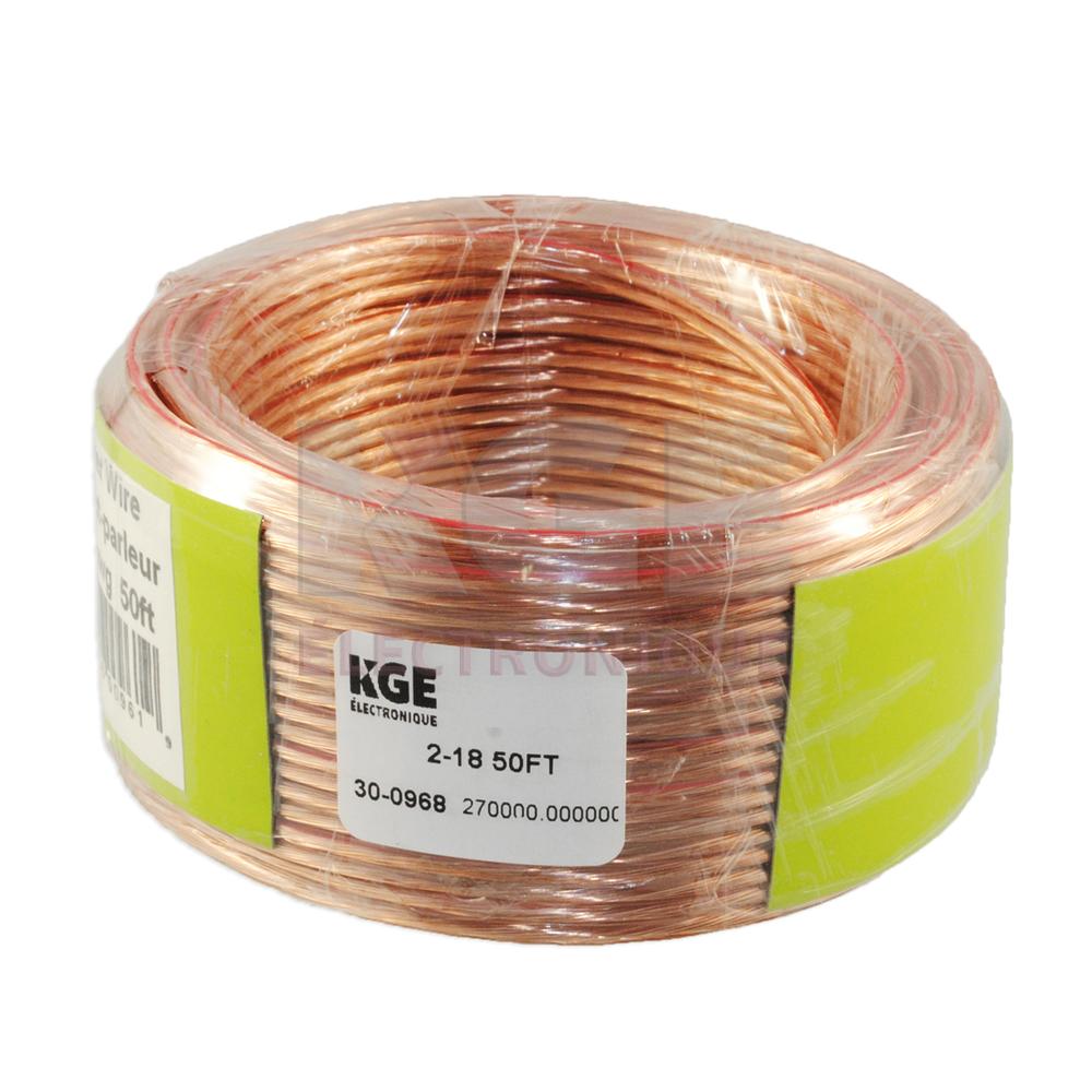 50ft 18 AWG CCA Speaker Wire Polarized