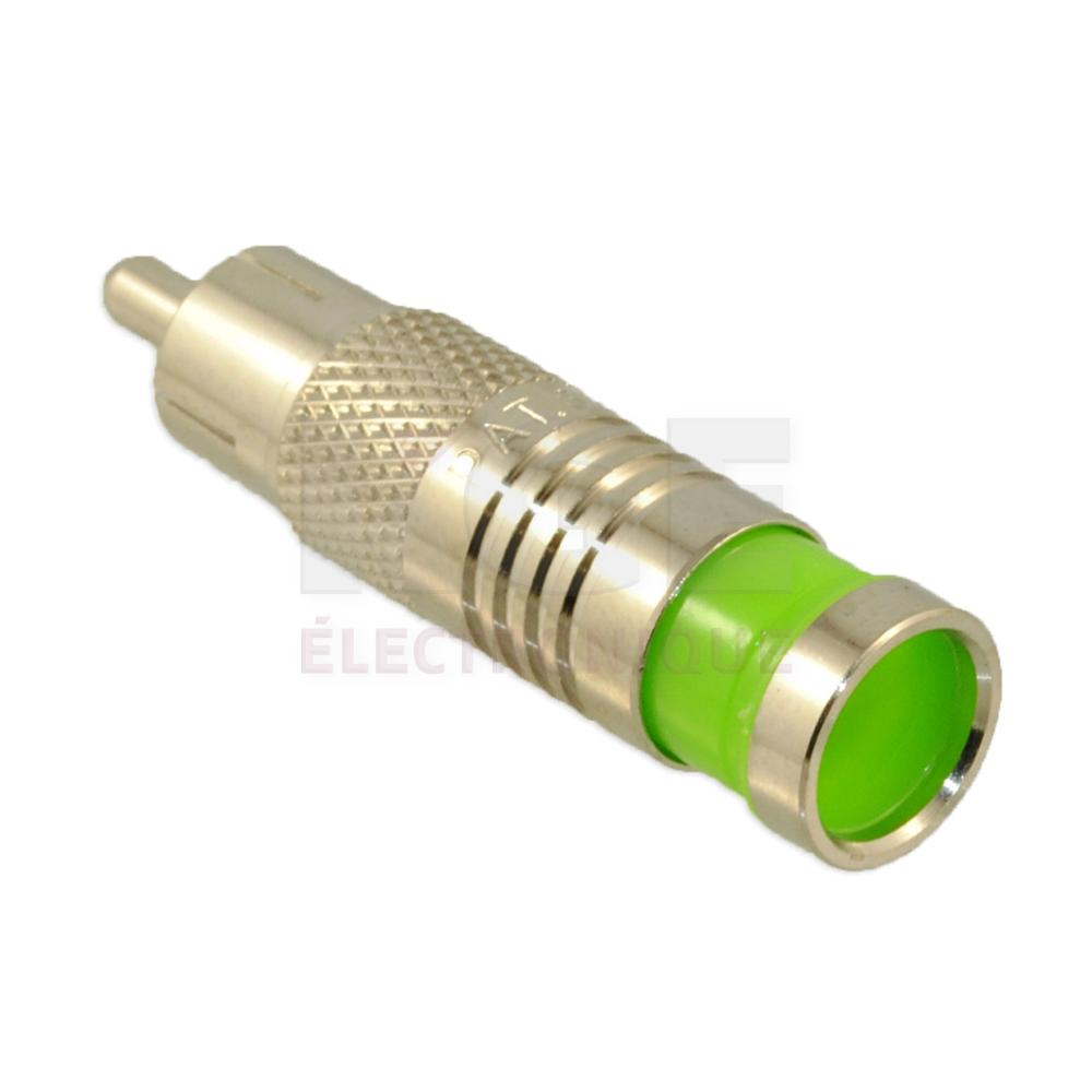 Connecteur RCA pour RG6/U (Vert)