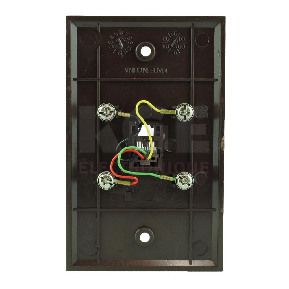 Brown 4 Contact Telephone Wall Plate
