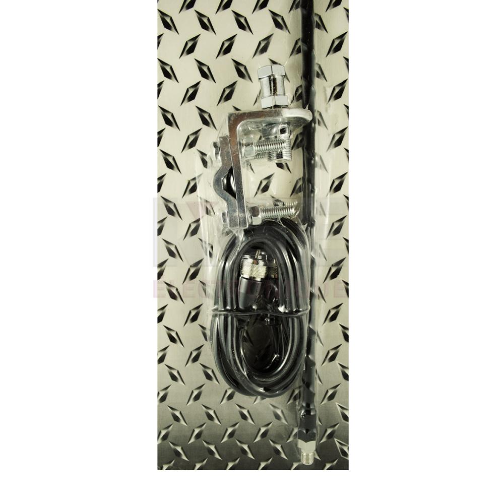 Black 4ft CB Antenna with Bracket and Wire