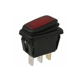Rocker switch SPST 25A 14V IP65 - Red