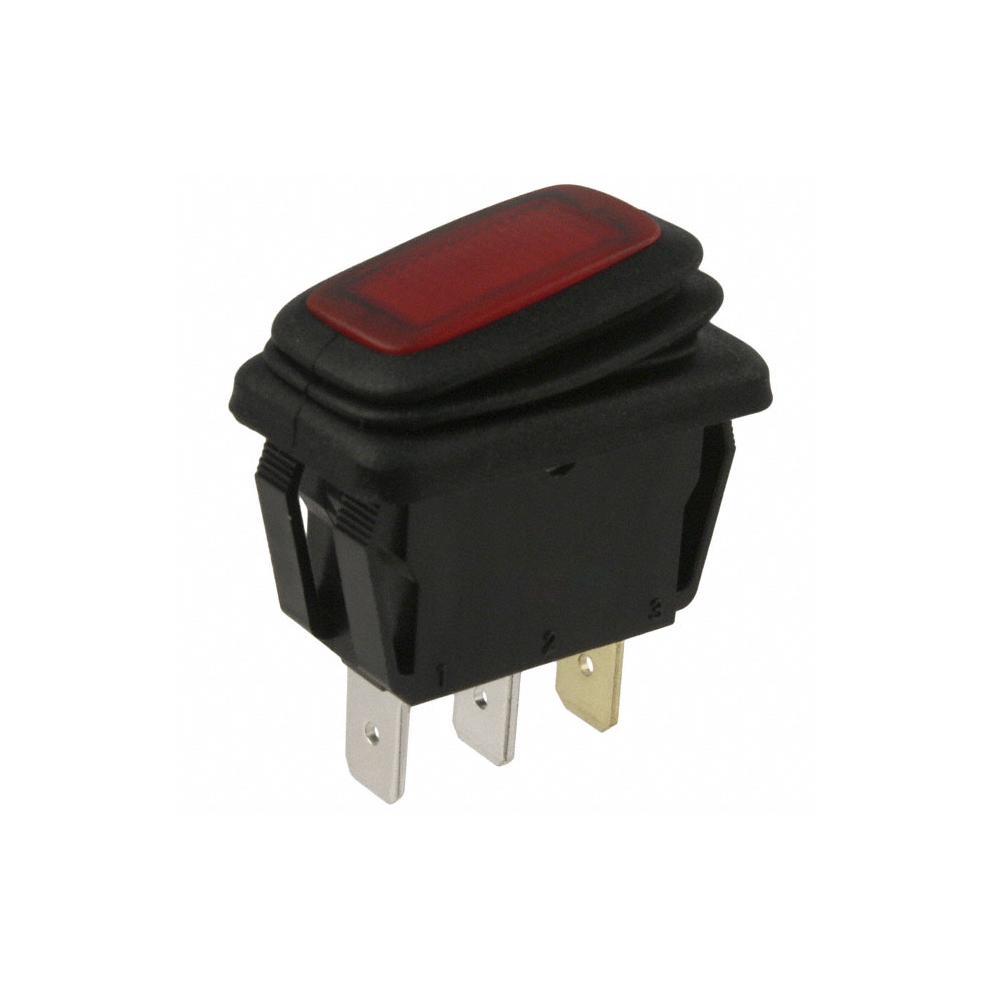 Rocker switch SPST 25A 14V IP65 - Red