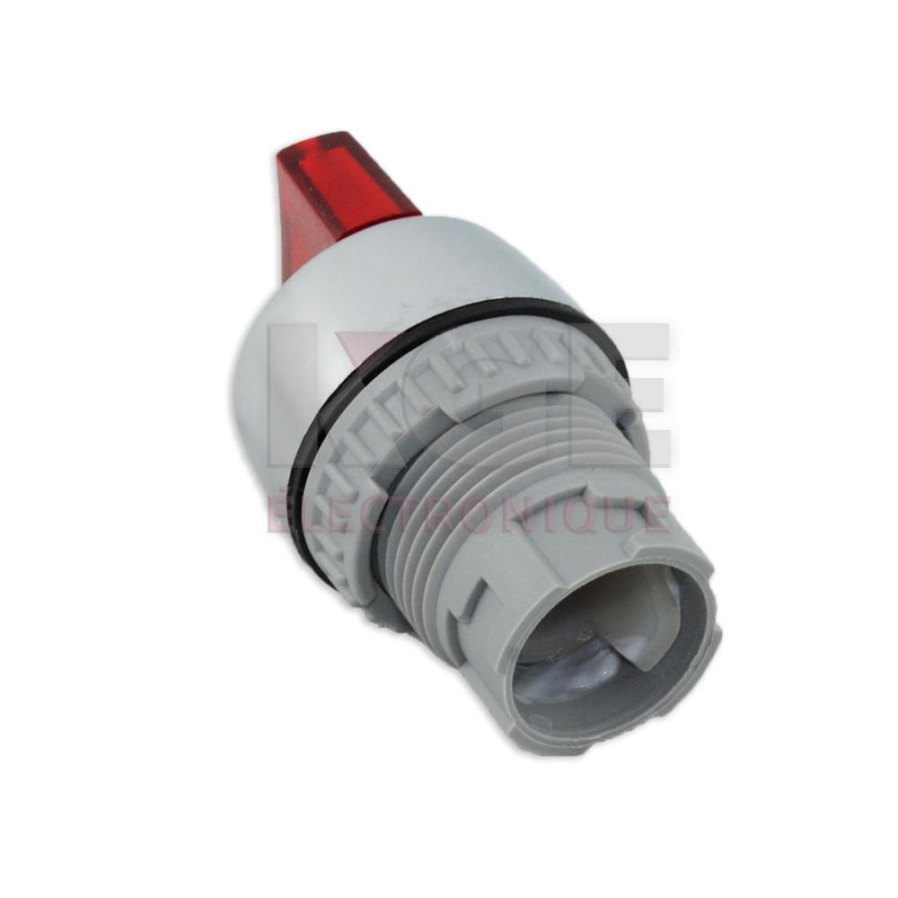 Knob type red illuminated selector button 2 positions IP65 with 22mm mounting hole