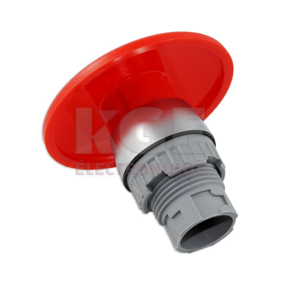 Bouton poussoir momentané à tête de champignon rouge IP65 avec trou de montage de 22mm