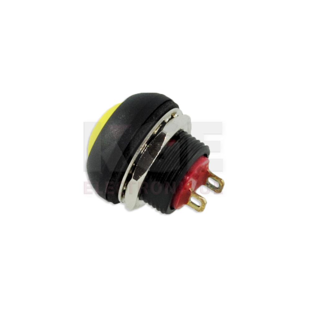 Sealed push button yellow switch SPST Off - (On Momentary)