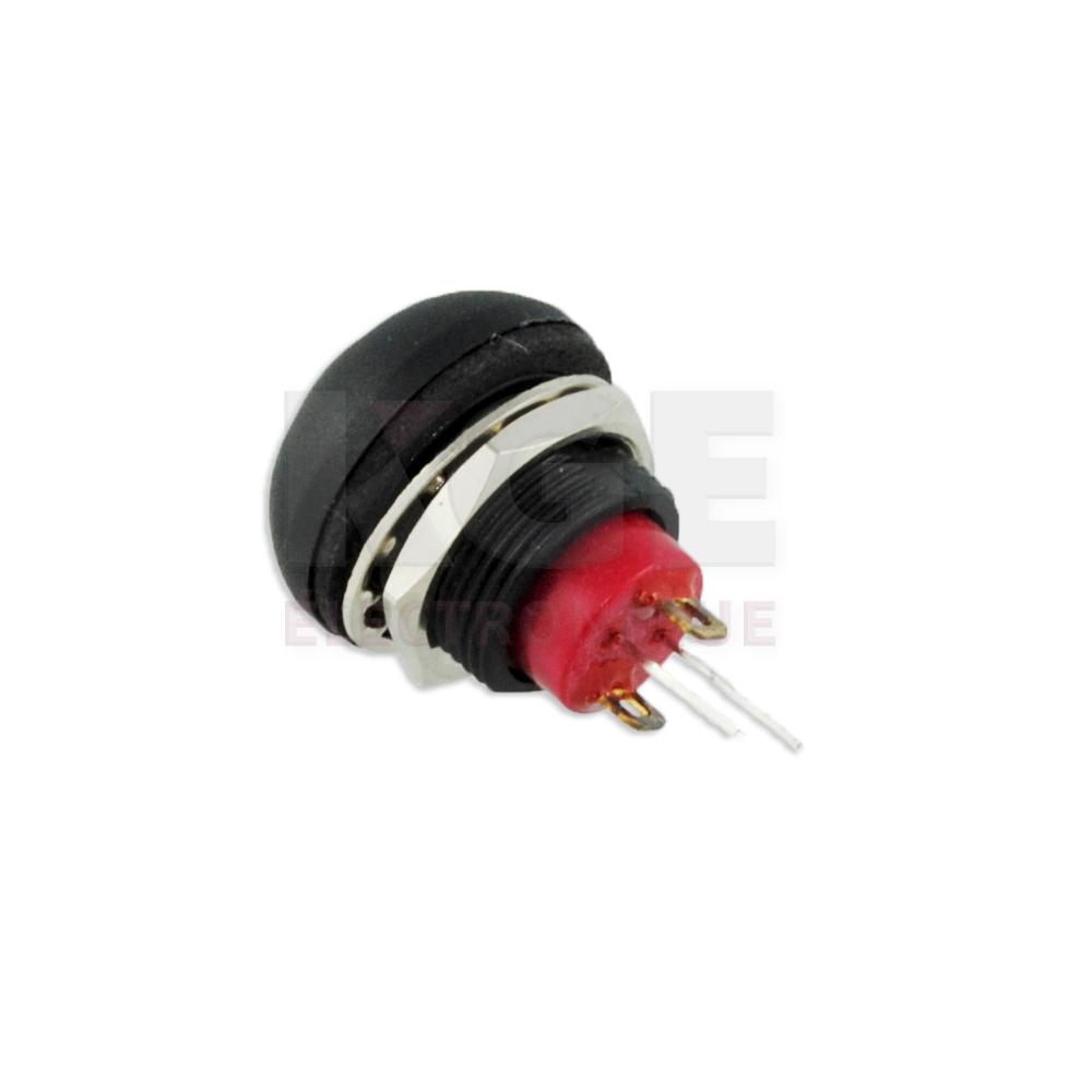 Sealed push button with red LED SPST Off - (On Momentary)