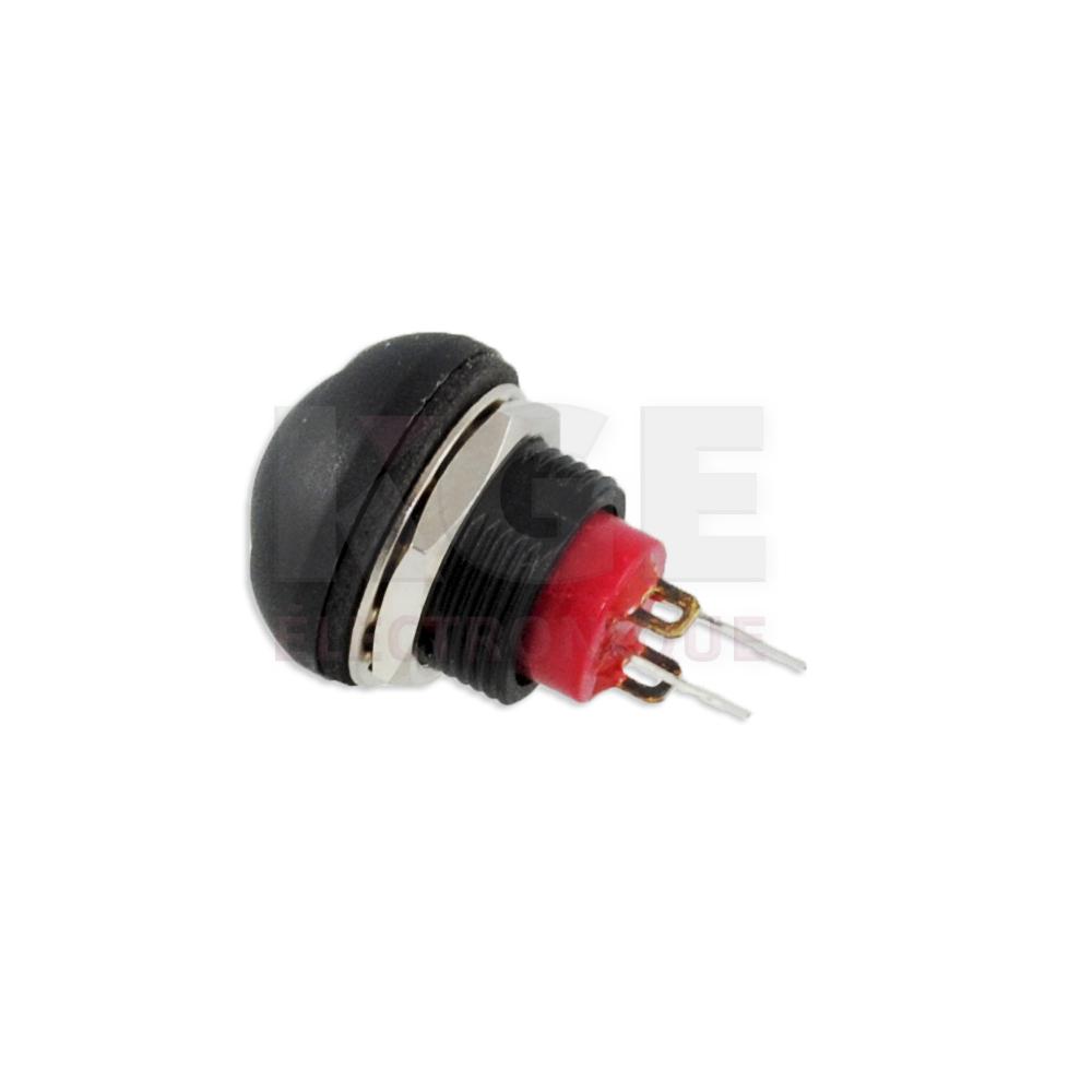 Sealed push button with yellow LED SPST Off - (On Momentary)