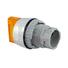 Knob type orange illuminated selector button 3 positions IP65 with 22mm mounting hole