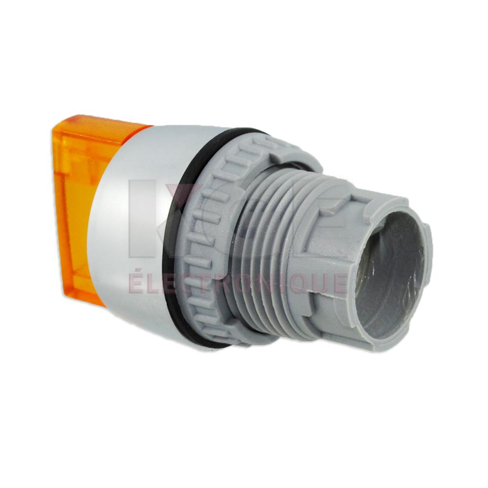 Knob type orange illuminated selector button 3 positions IP65 with 22mm mounting hole