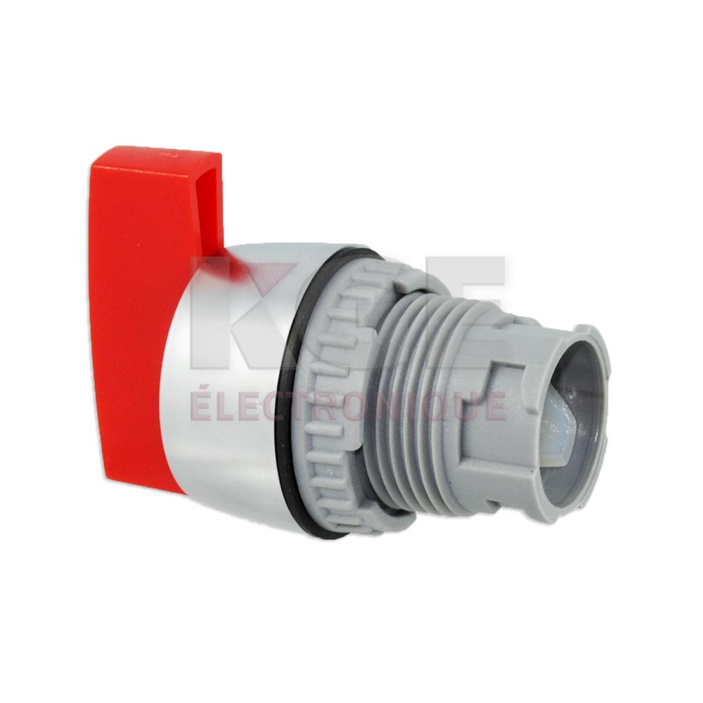 Bouton à longue tige rouge 2 positions IP65 avec trou de montage de 22mm
