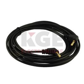 15ft 3.5mm 4 conductor right angle male to male 28awg FT4 black audio cable