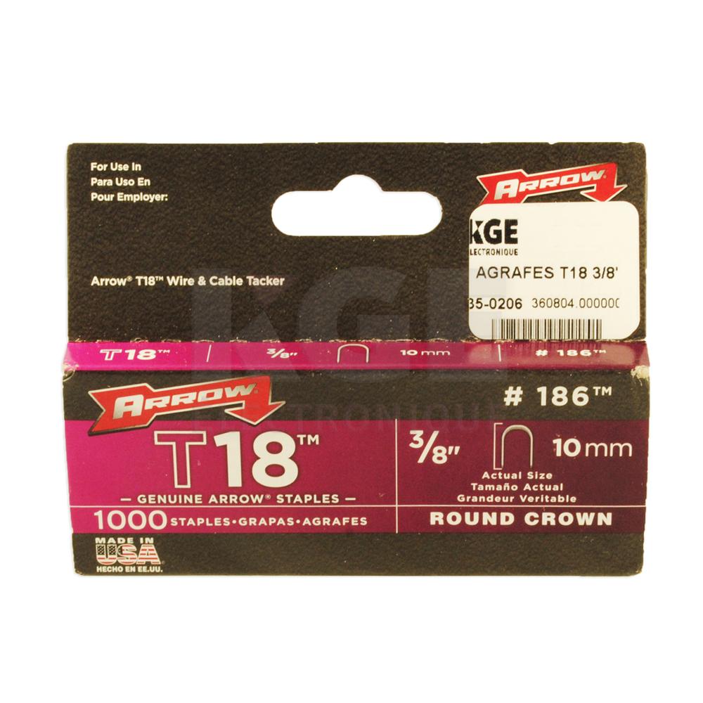 1000 staples round crown 3/8" (10mm) for T18
