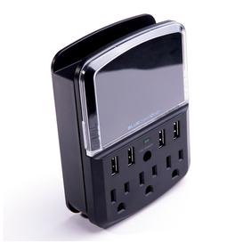 3 prises économiseuses d'espace 540 Joules + 4 ports USB de charge