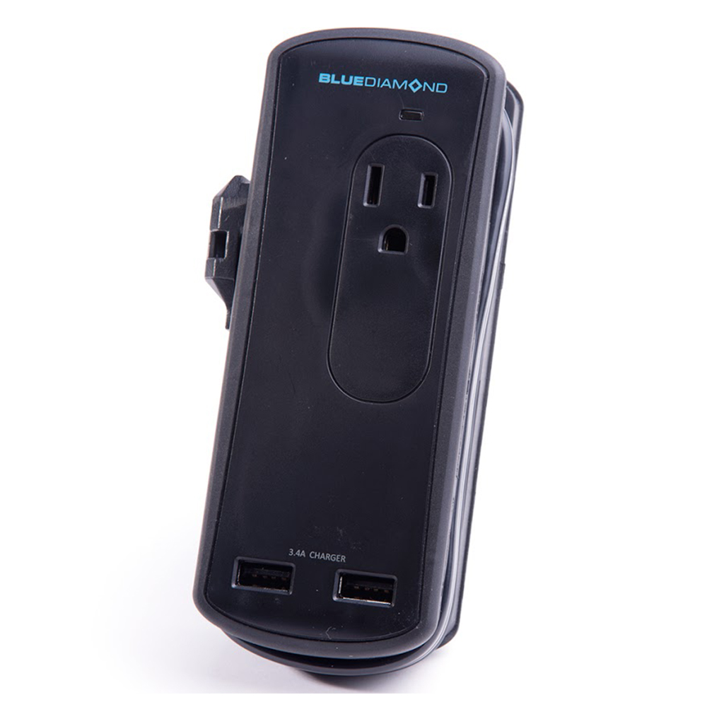 306 Joule surge protector with 2 outlet + 2 USB Charging ports 3.4A 1ft cord