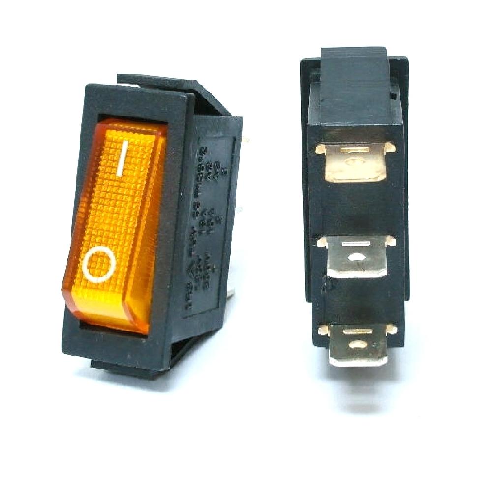 Rocker Switch SPST 16A 120V On-Off - Yellow