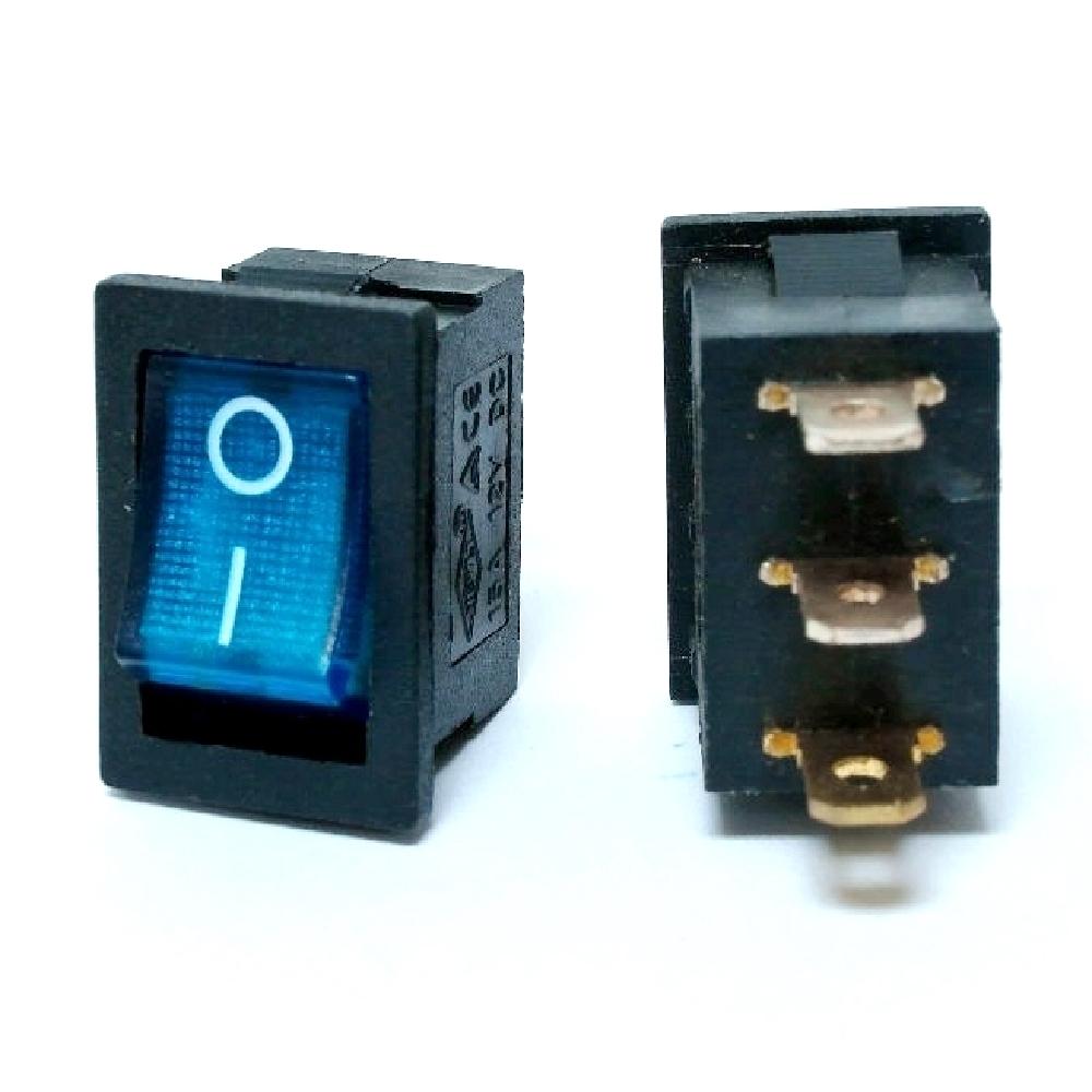 12VDC 16A Rocker Switch SPST On-Off - blue
