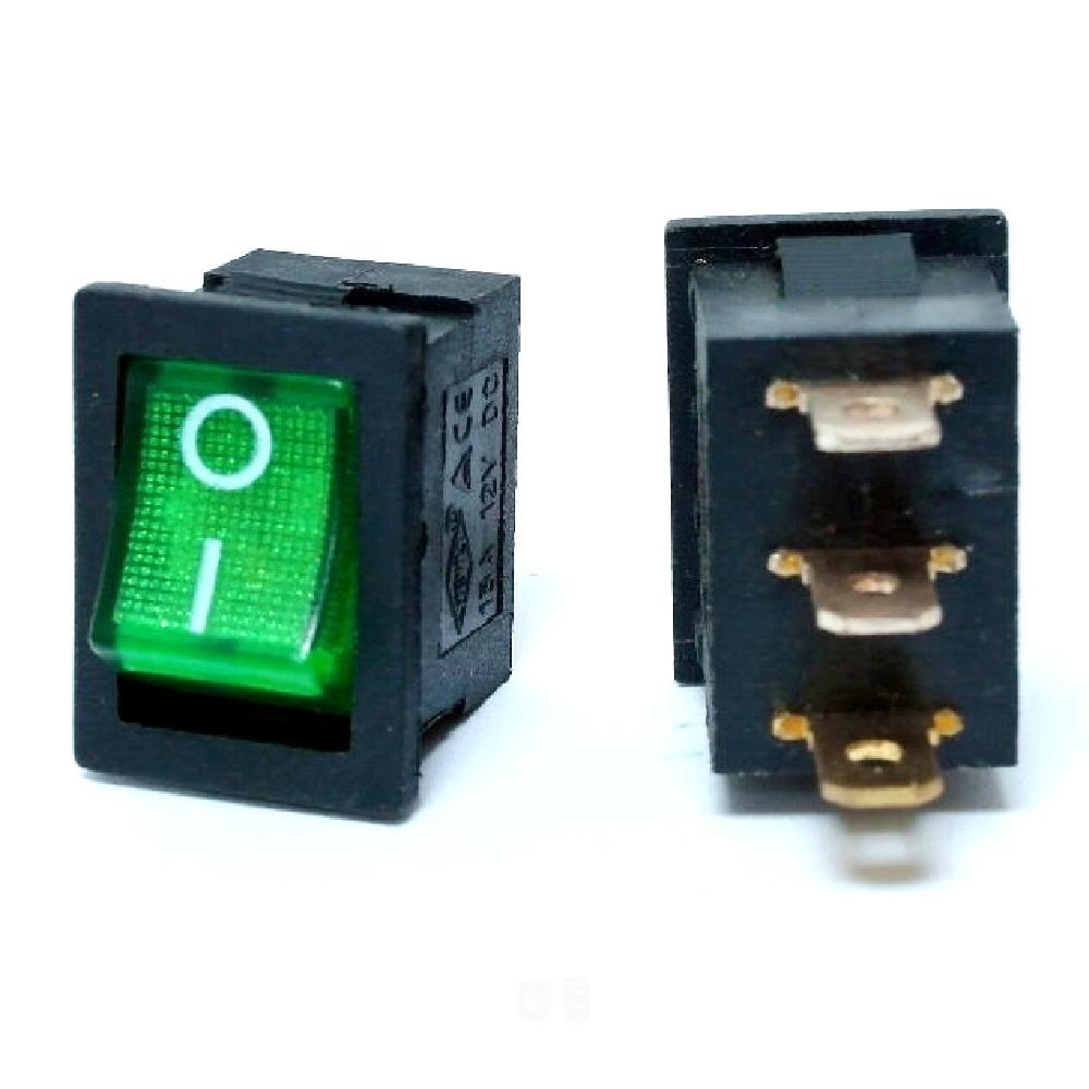 Interrupteur à Bascule SPST 12VDC 16A On-Off - vert