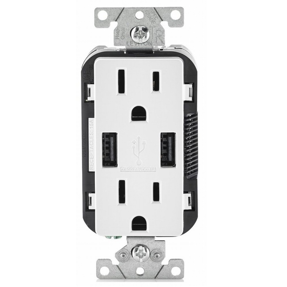 Plaque Électrique et Chargeur USB Leviton Alimentation KGE électronique