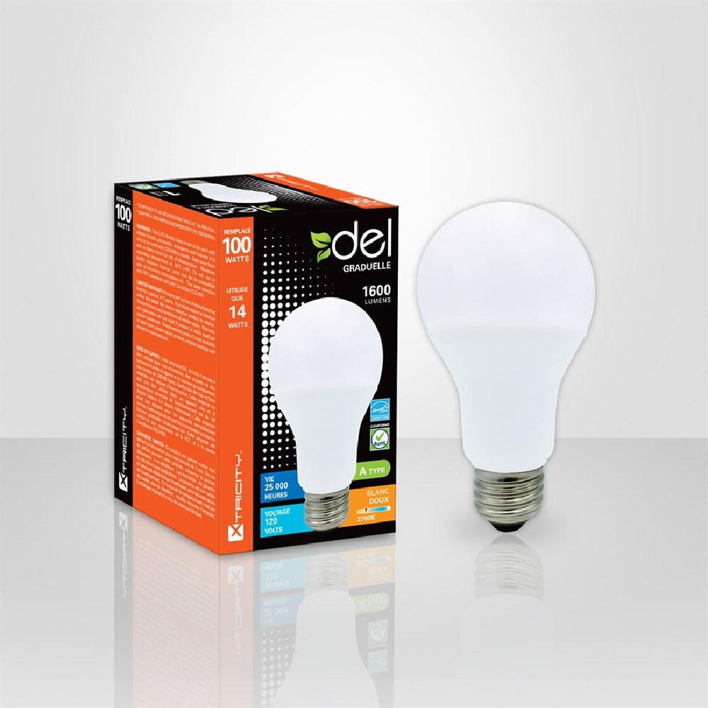 DEL Type A 14W 120W Blanc Doux
