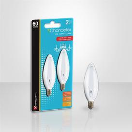 Paquet de 2 Ampoules Chandelier B10 60W 130V Blanc Doux