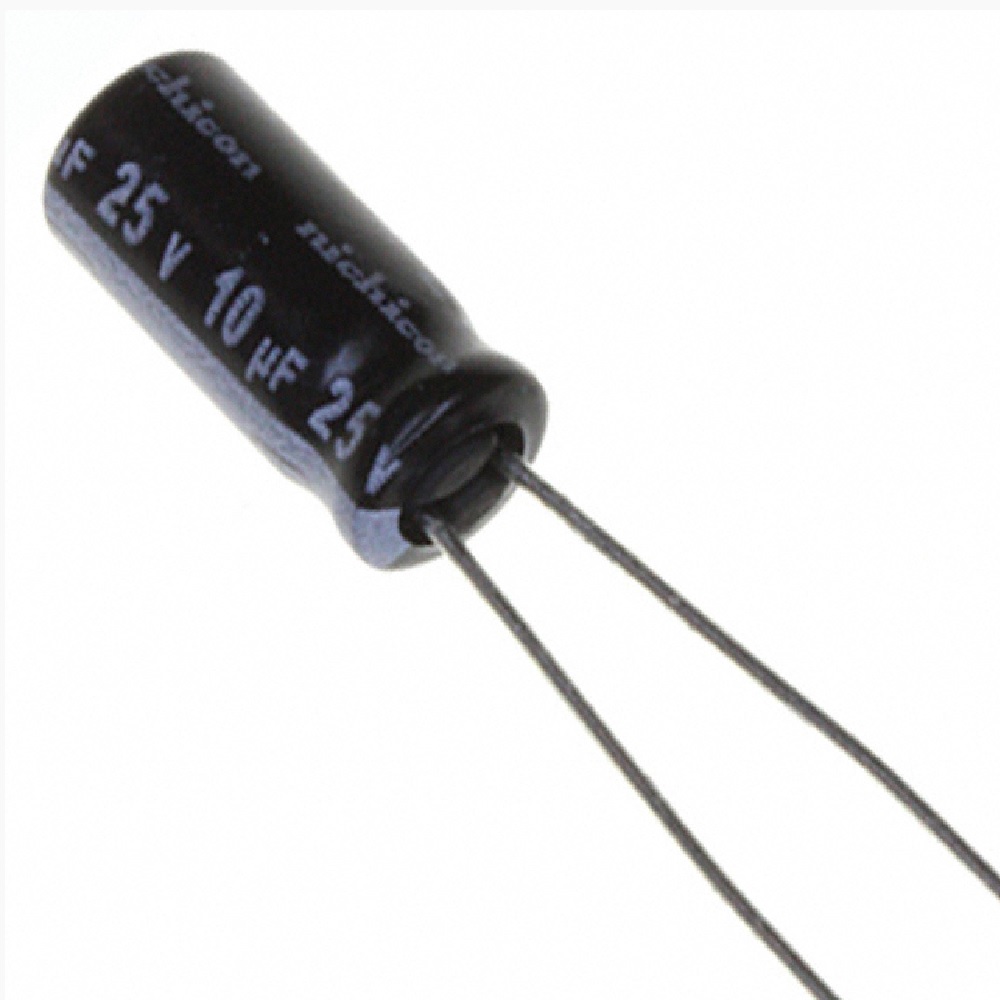 Capacitor 10µF (10uF) 25V Aluminum 1000 Hrs @ 105°C