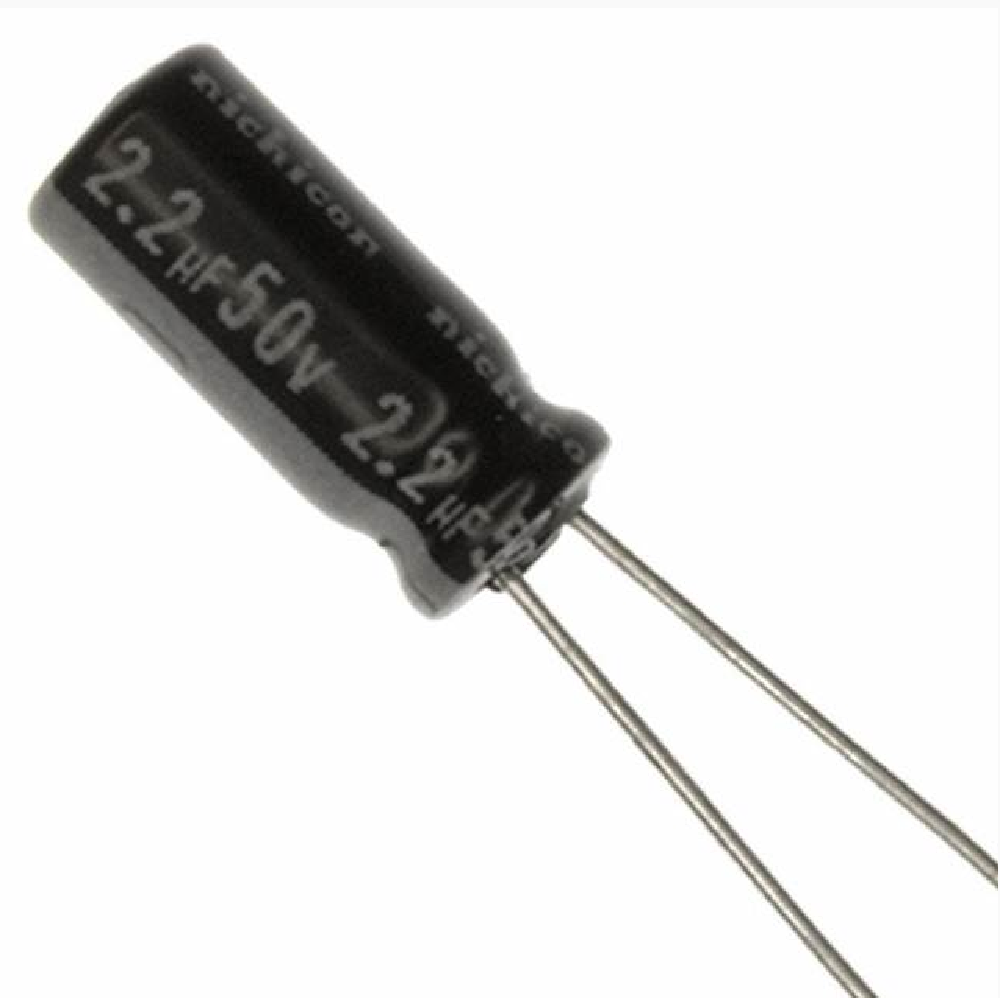 Capacitor 2,2µF (2.2uF) 50V Aluminum 1000 Hrs @ 105°C