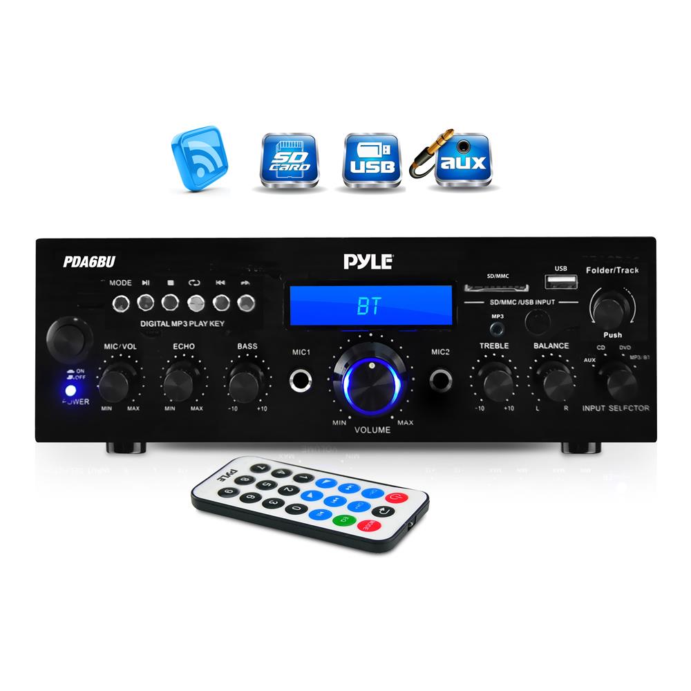 Ampli Amplificateur de voiture audio, support Bluetooth / MP3 / USB / FM /  carte SD avec télécommande, prise US