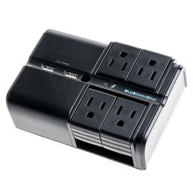 Barre d'Alimentation avec 4 Chargeurs Inclinables à 90° + 2 Ports USB 3.4A 1080 joules